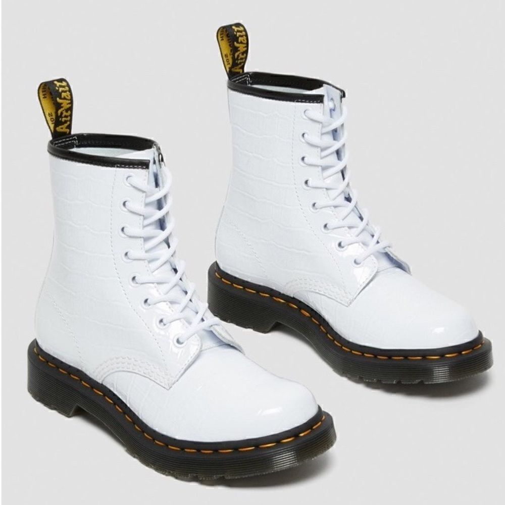 Dr. Martens
 1460 PATENT CROC EMBOSS LEATHER BOOTS